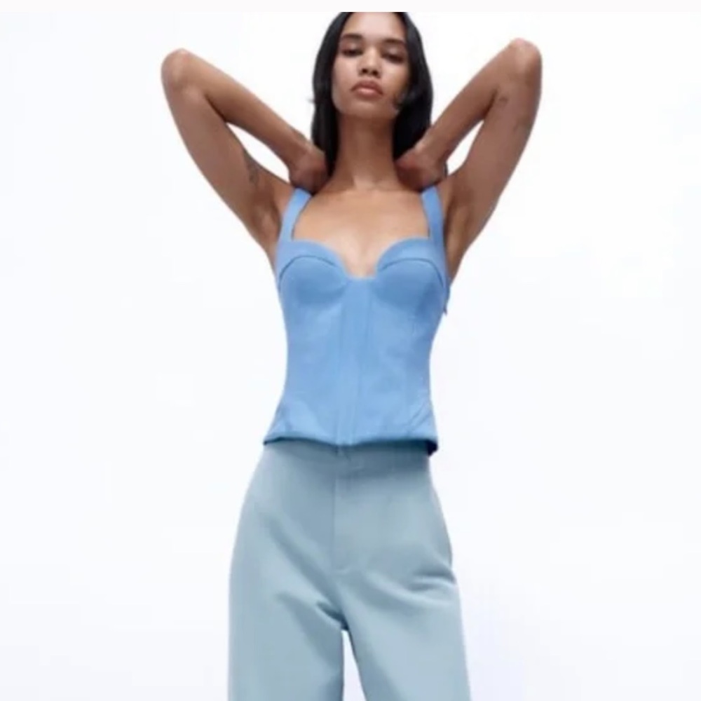 Zara blue corset top
